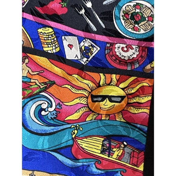 Nicole Miller Vintage Silk Vest Small – Tropical Antigua Print Travel Theme 90s - Picture 6 of 16